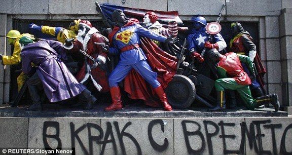 the-figures-of-soviet-soldiers-at-the-base-of-a-soviet-army-monument-have-been-transformed-into-superheroes-in-sofai-the-capital-of-bulgaria
